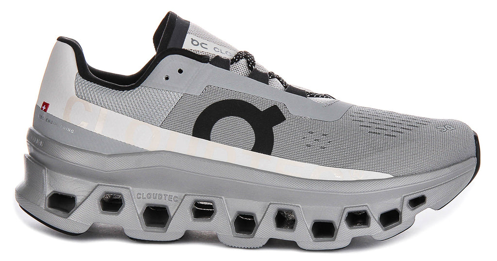 On Running Cloudmonster In Grey Black For Men